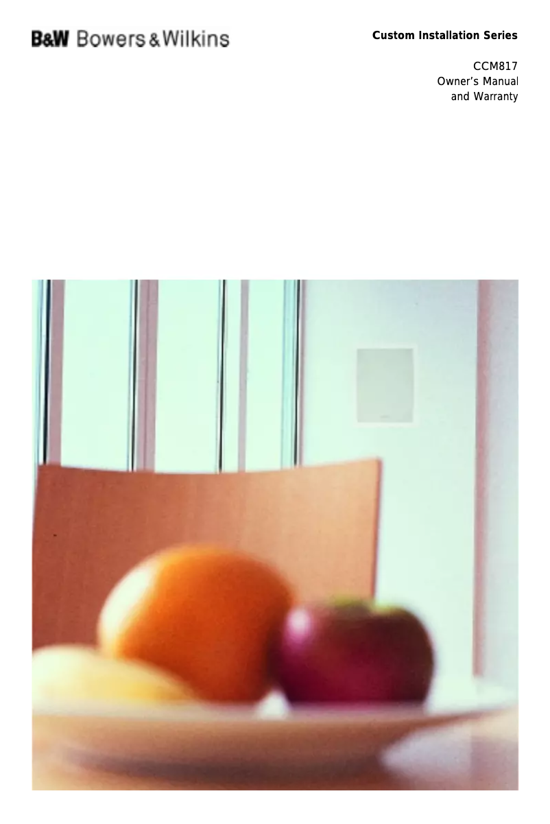 Página 1 del manual Manual de usuario Bowers & Wilkins CCM817