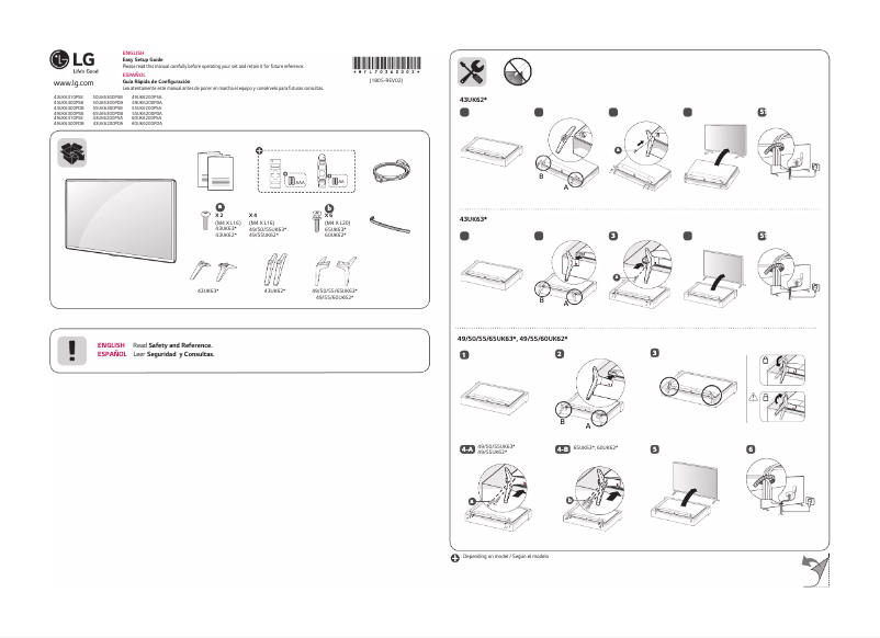 Image de la première page du manuel de l'appareil 43UK6200PDA
