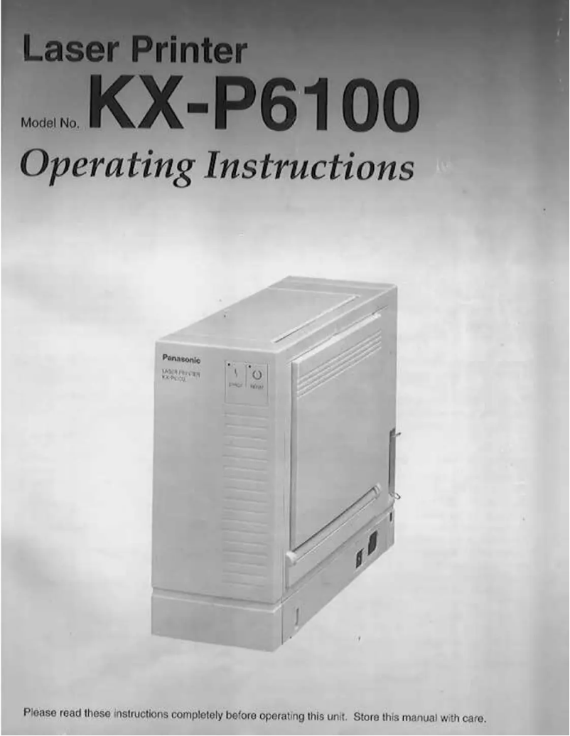 Page 1 de la notice Manuel utilisateur Panasonic KX-P6100