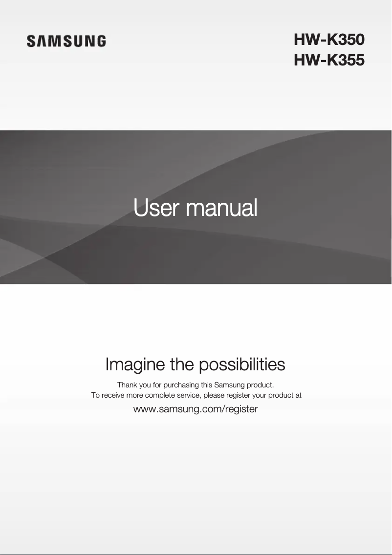 Page 1 de la notice Manuel utilisateur Samsung HW-K350