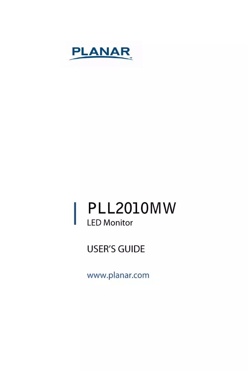 Page 1 de la notice Manuel utilisateur Planar PLL2010MW