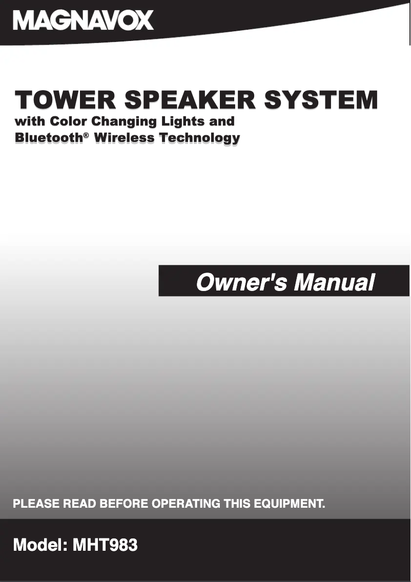 Image de la première page du manuel de l'appareil MHT983