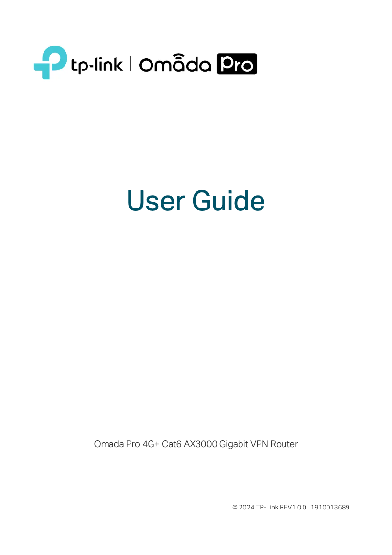 Page 1 de la notice Manuel utilisateur TP-Link Omada Pro G36W-4G