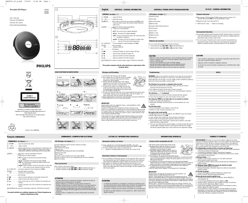Page 1 of the manual User Manual Philips AX2506