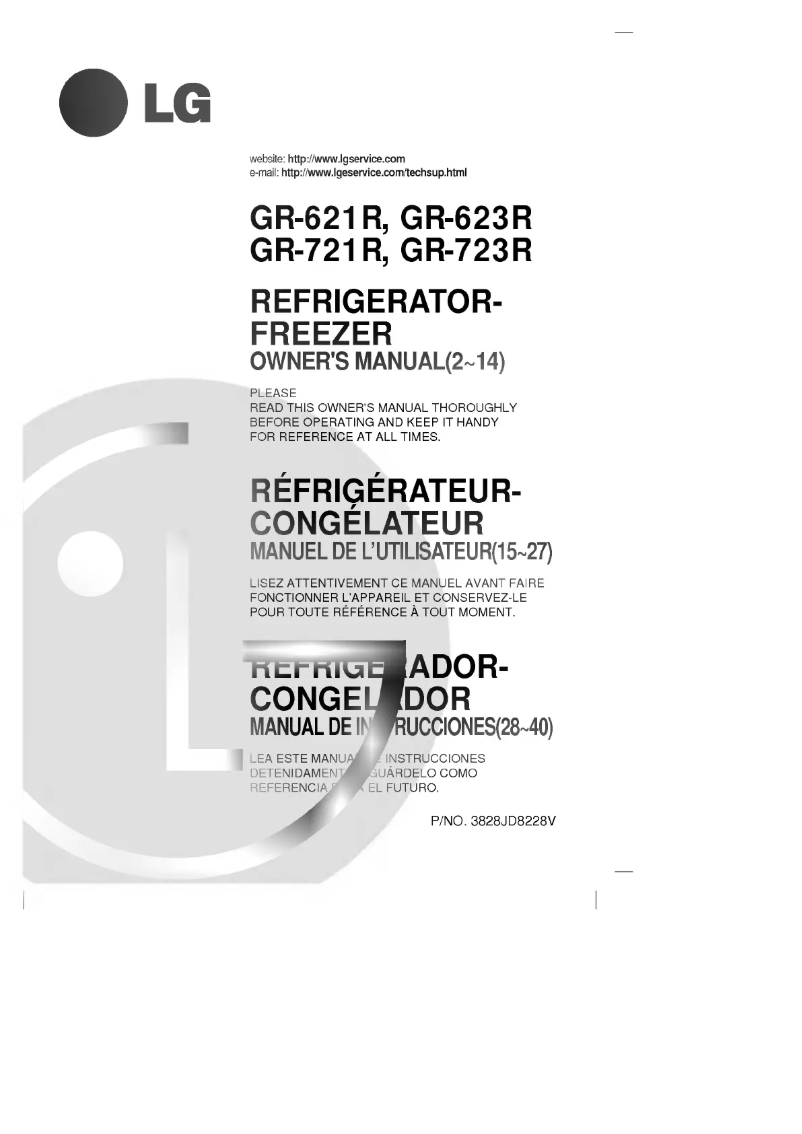 Page n°1 - Manuel utilisateur LG GR-621R