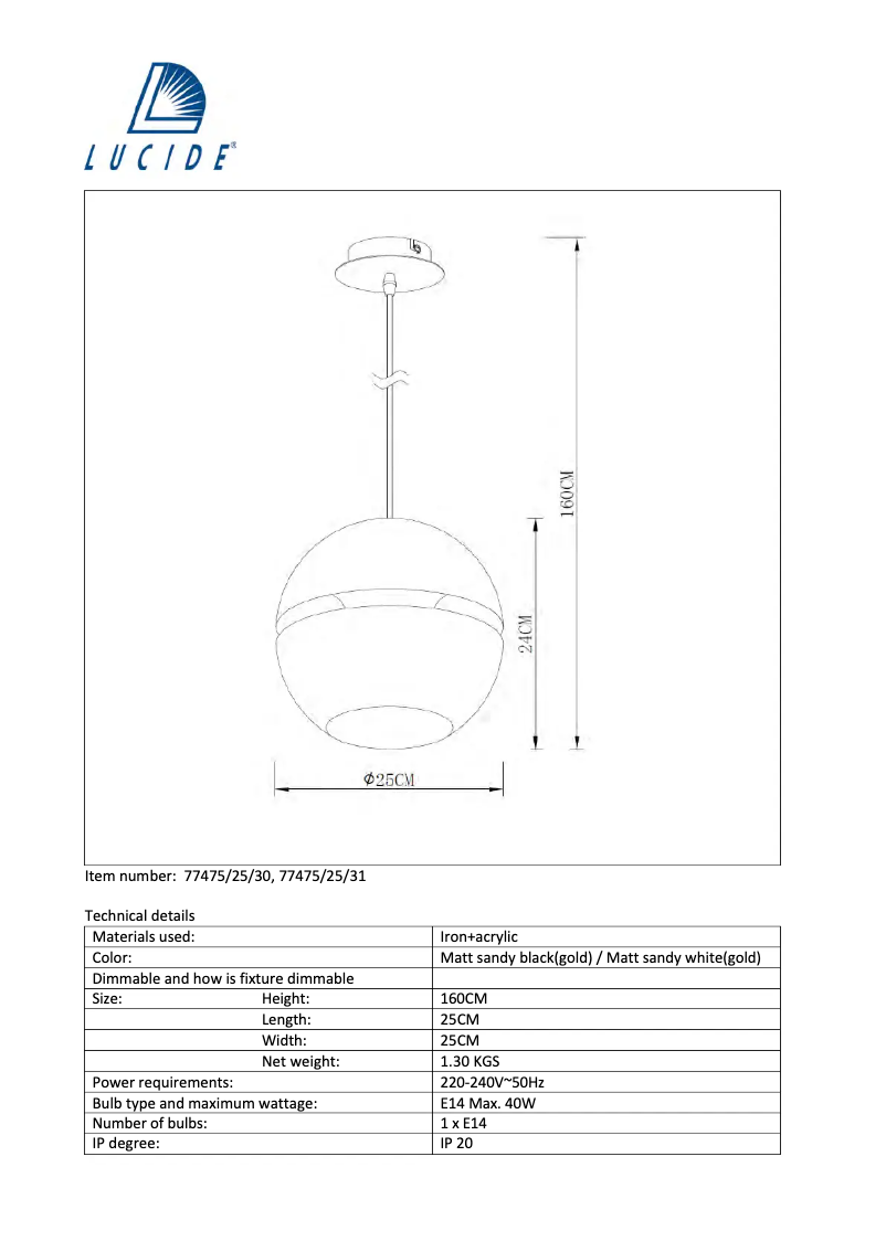 Page n°1 - Manuel utilisateur Lucide Binari 77475/25/31