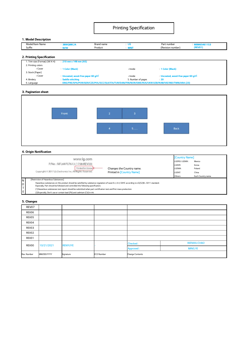 Image de la première page du manuel de l'appareil UltraWide 38WQ88A