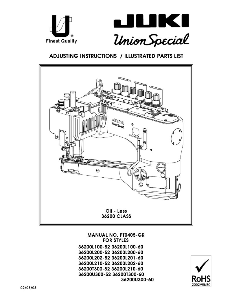 Page 1 de la notice Manuel utilisateur Union Special 36200L210-52