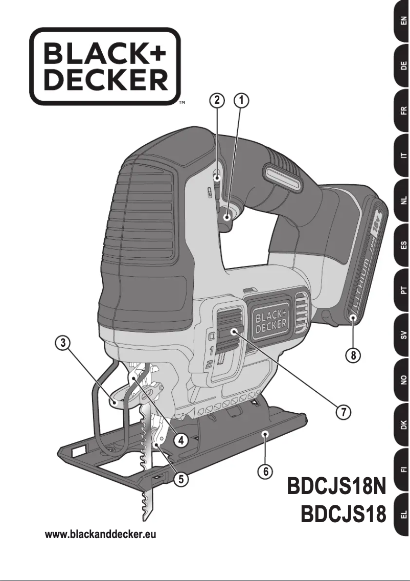 Page n°1 - Manuel utilisateur Black & Decker BDCJS18
