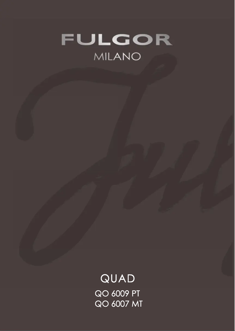 Page 1 de la notice Manuel utilisateur Fulgor Milano QO 6009 PT X