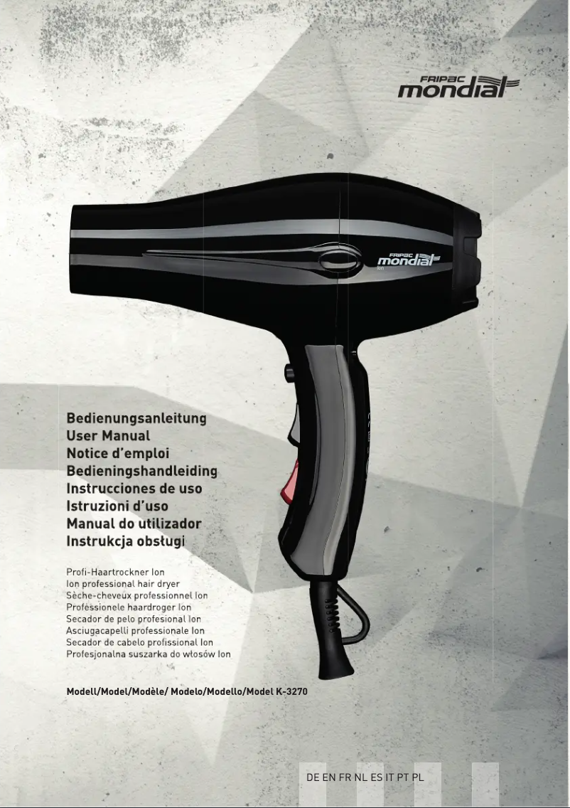 Page 1 de la notice Manuel utilisateur Fripac Mondial Ion K-3290