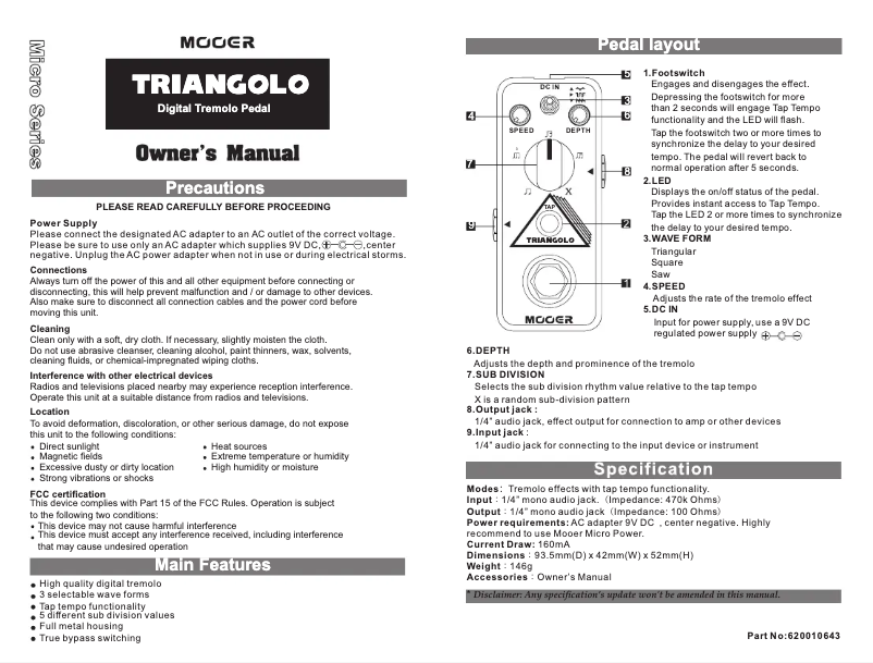 Image de la première page du manuel de l'appareil Triangolo