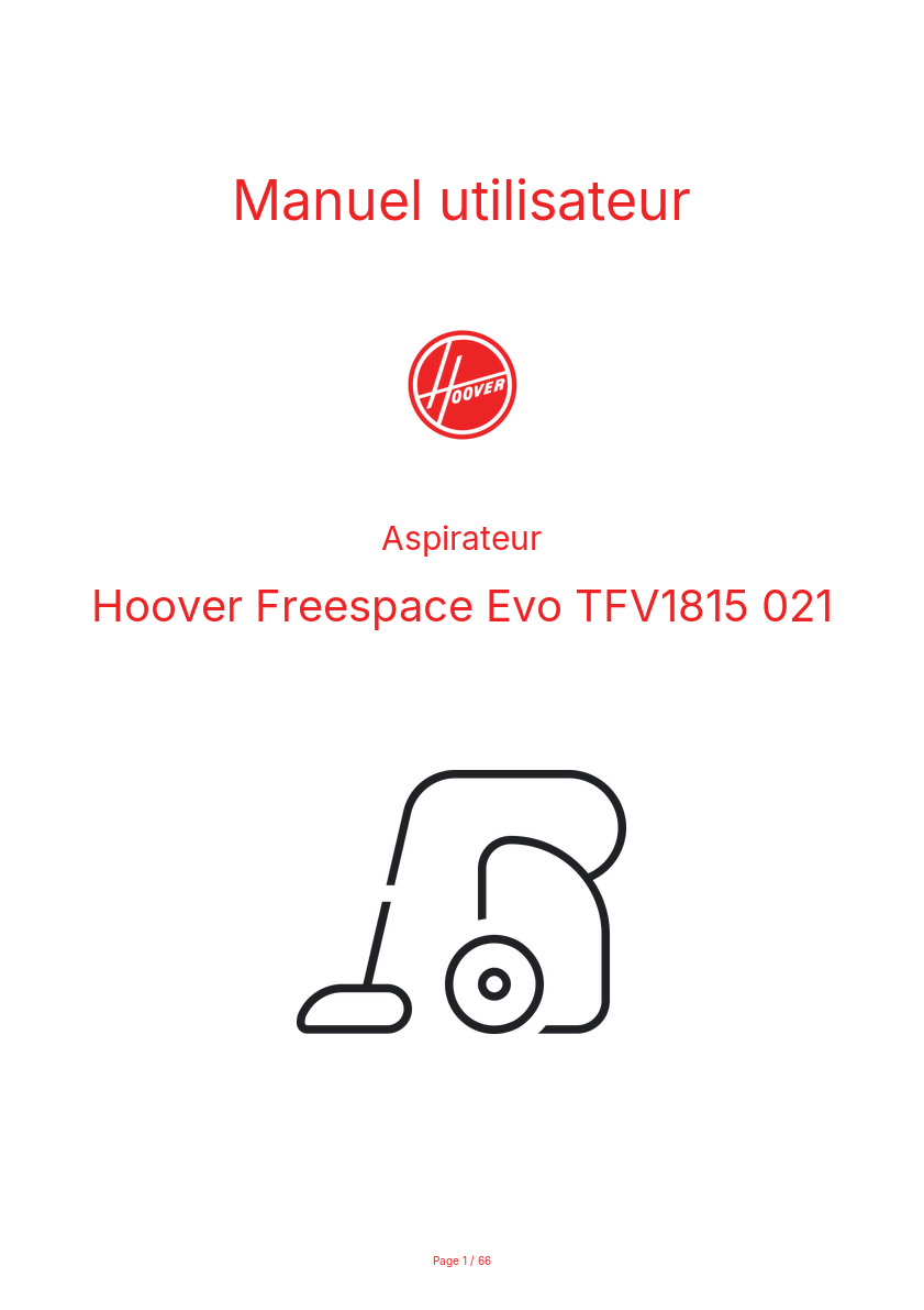 Image de la première page du manuel de l'appareil Freespace Evo TFV1815 021