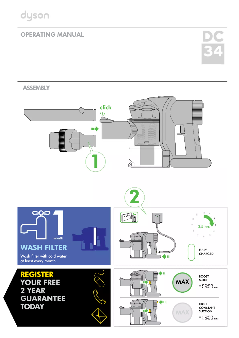 Página 1 del manual Manual de usuario Dyson DC34 Extra