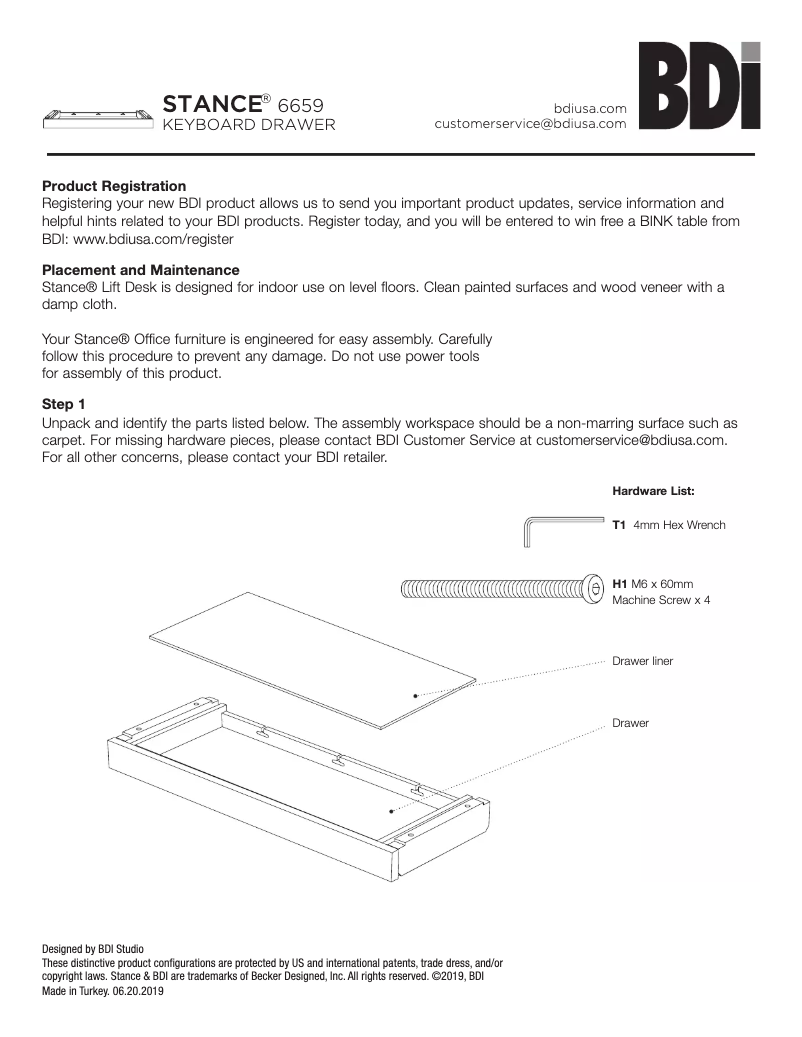 Page n°1 - Instructions / montage BDI Stance 6659