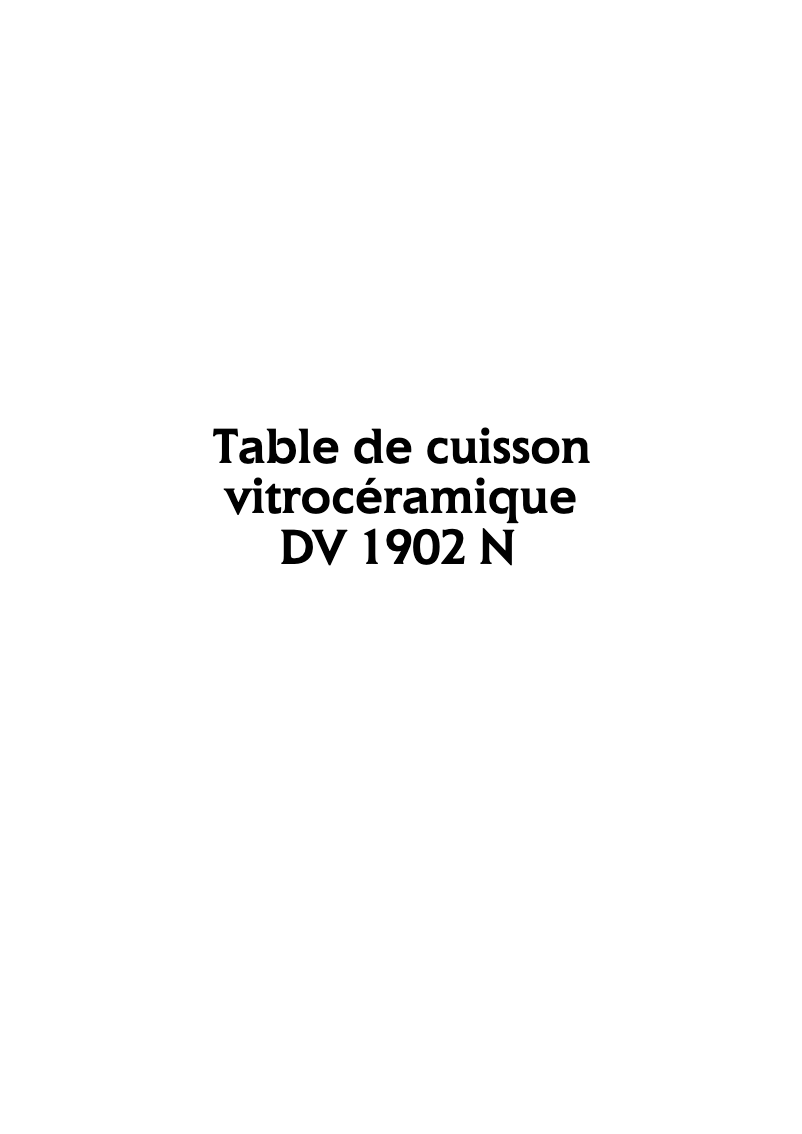 Image de la première page du manuel de l'appareil DV1902N44C