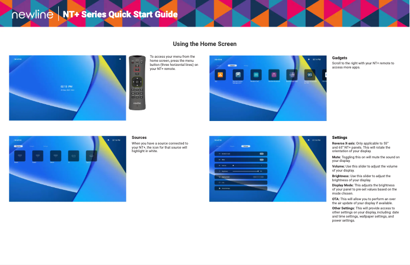 Page 1 de la notice Guide de démarrage rapide Newline TT-5523NT-PLUS