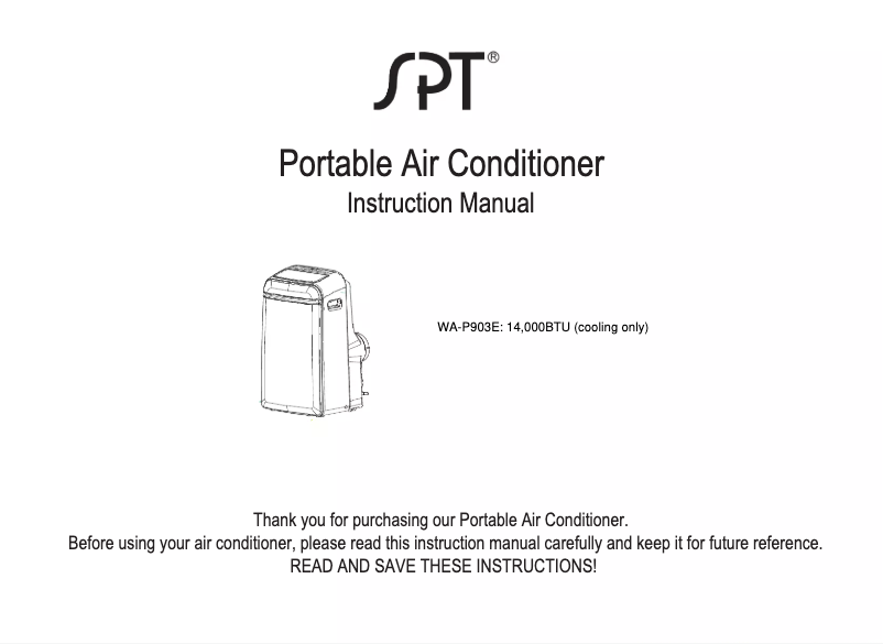 Page 1 de la notice Manuel utilisateur SPT WA-P903E