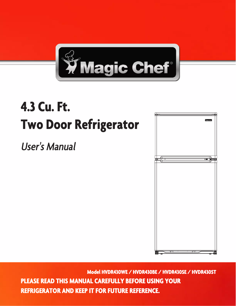 Page 1 de la notice Mode d'emploi Magic Chef HVDR430ST