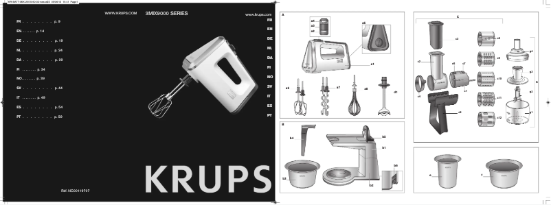 Page 1 de la notice Manuel utilisateur Krups GN 9071