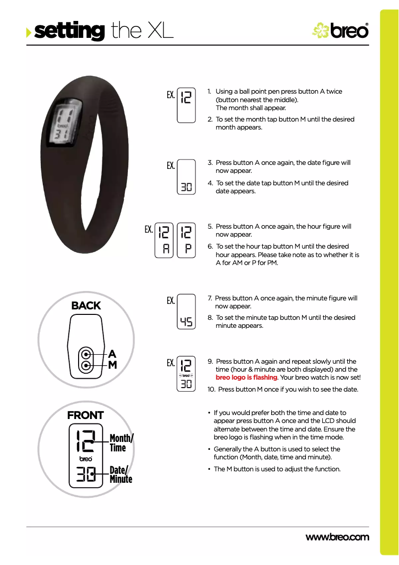 Page n°1 - Manuel utilisateur Breo XL