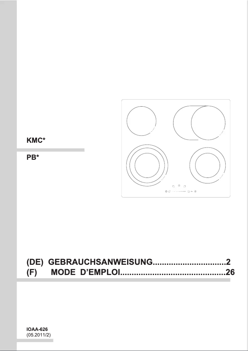 Page n°1 - Manuel utilisateur Amica KMC 13285 F