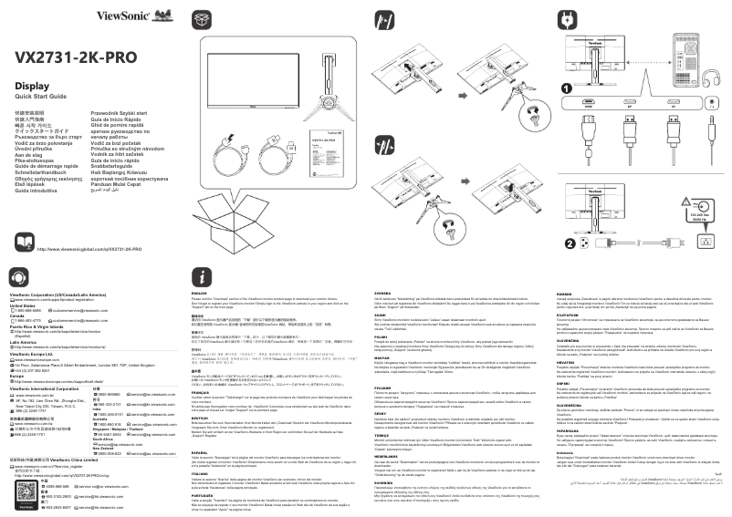 Page n°1 - Guide de démarrage rapide Viewsonic VX2731-2K-PRO