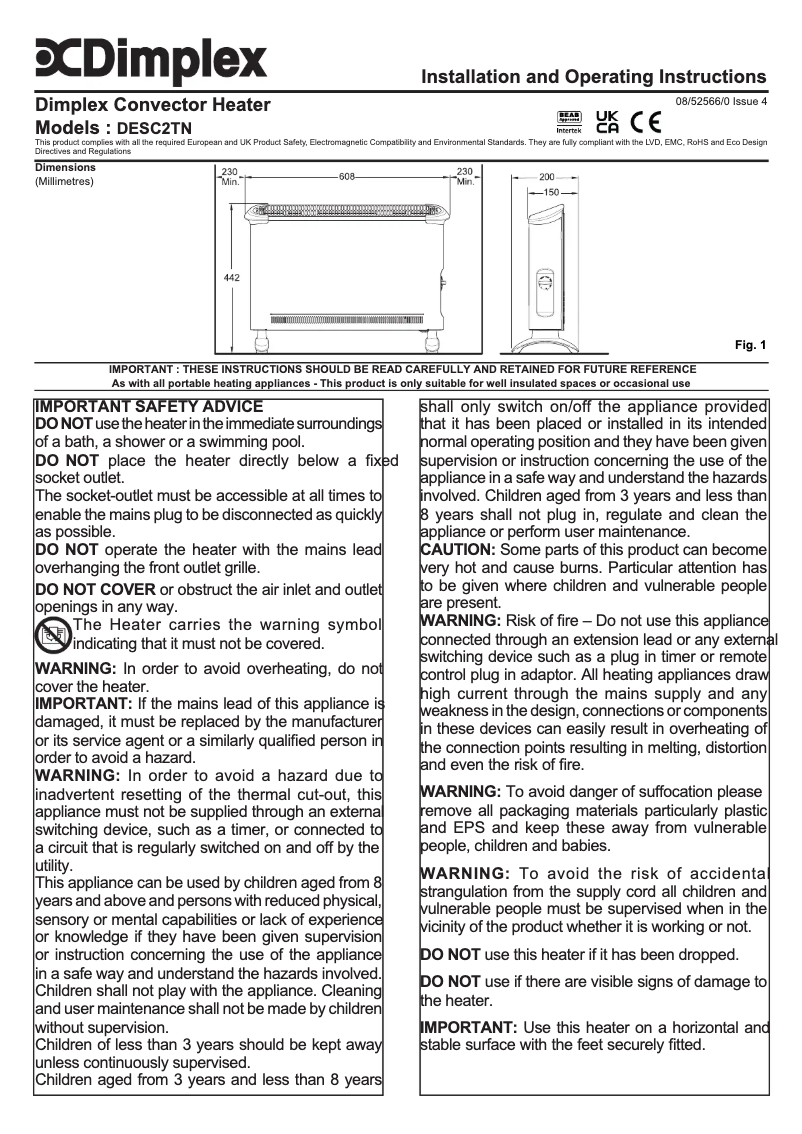 Image de la première page du manuel de l'appareil DESC2TN