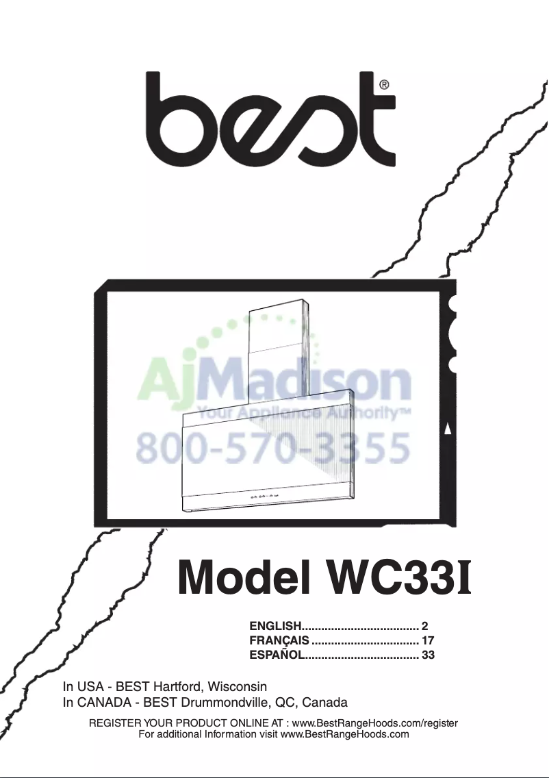 Page 1 de la notice Manuel utilisateur Best WC33I90SB