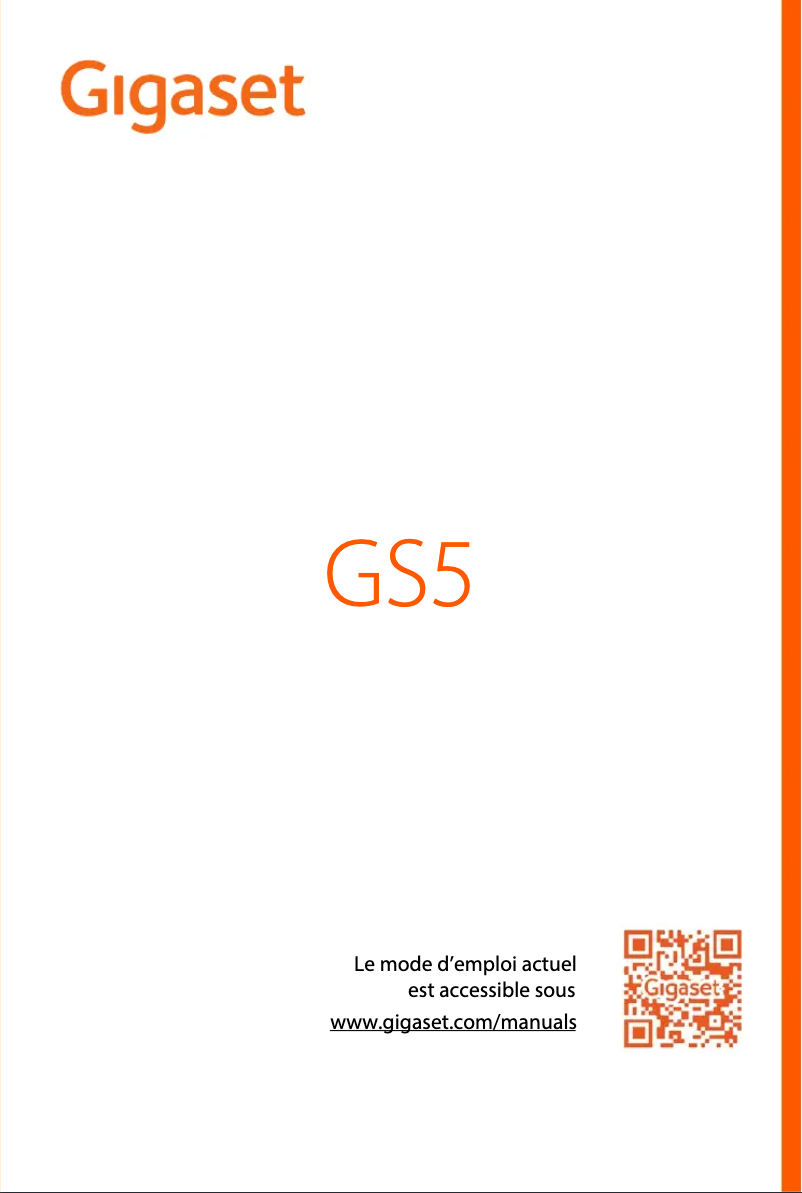 Page 1 de la notice Manuel utilisateur Gigaset GS5 Lite