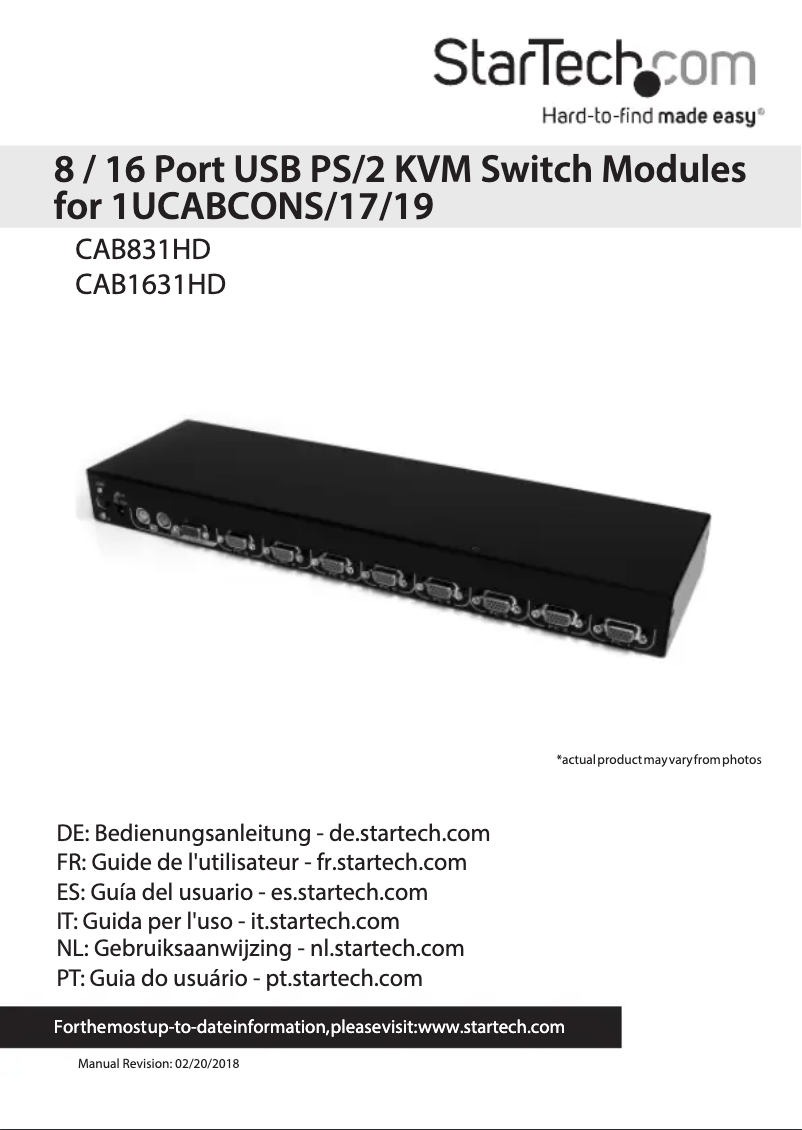 Page n°1 - Manuel utilisateur StarTech.com CAB831HD