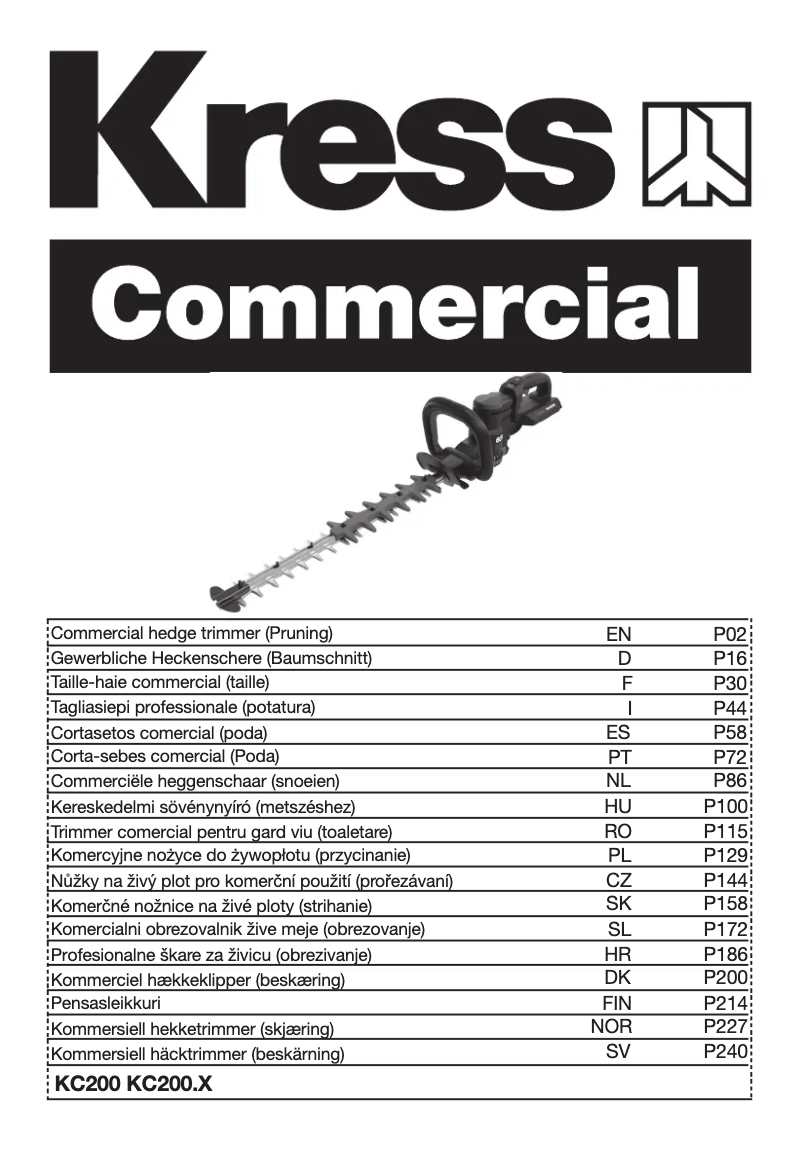 Page 1 de la notice Manuel utilisateur Kress KC200.9