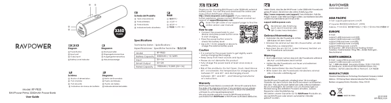 Page 1 de la notice Manuel utilisateur RAVPower Luster Mini