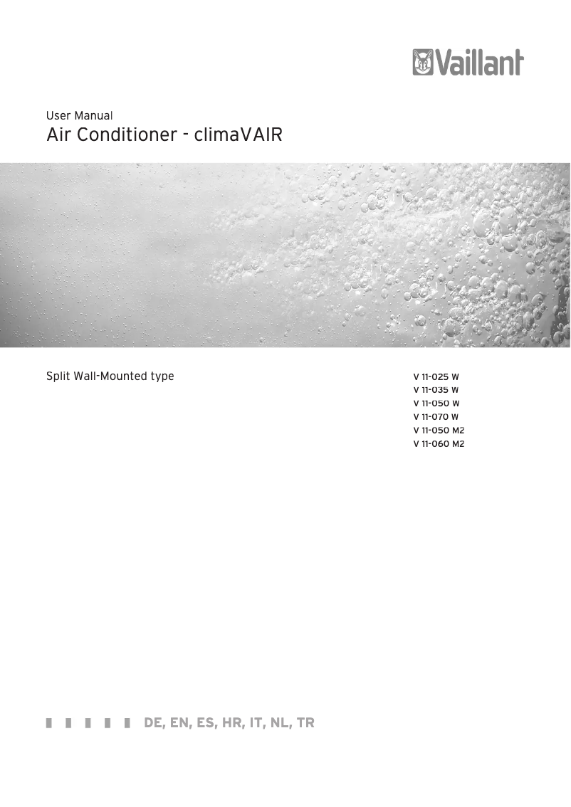 Page n°1 - Manuel utilisateur Vaillant V 11-070 W