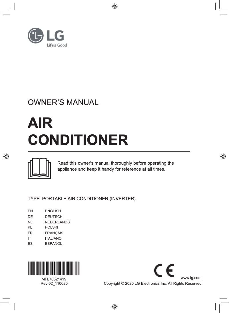 Page 1 de la notice Manuel utilisateur LG PA11WS