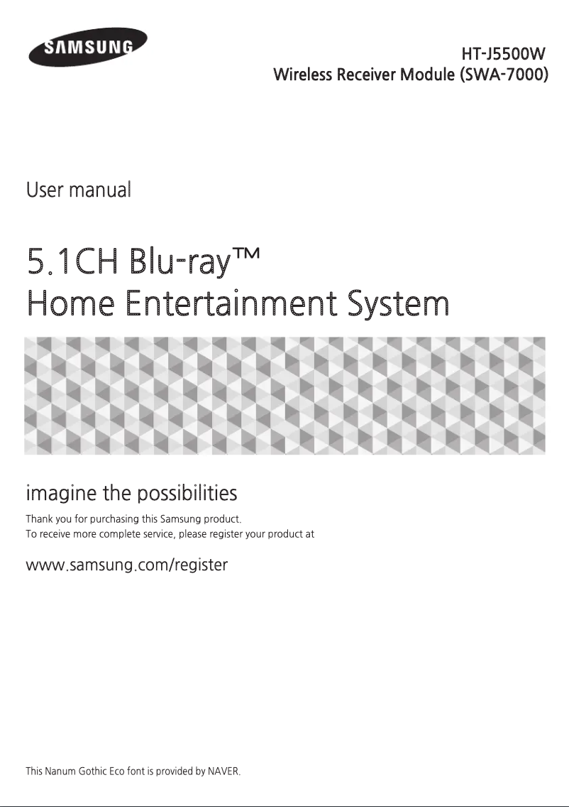 Page n°1 - Manuel utilisateur Samsung HT-J5500W
