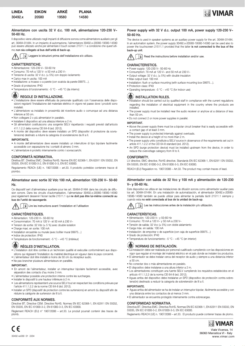 Image de la première page du manuel de l'appareil 30492.B