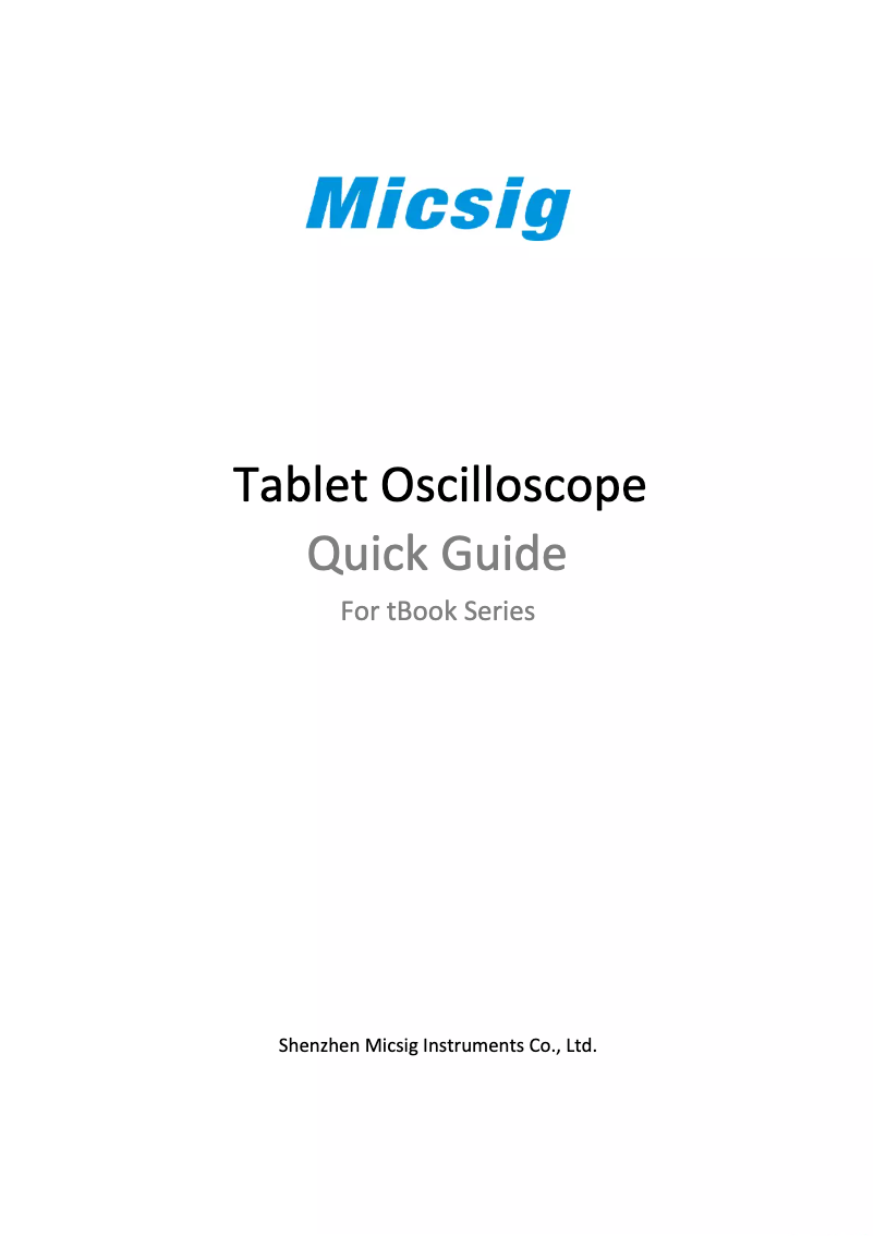 Page 1 de la notice Manuel utilisateur Micsig TO152