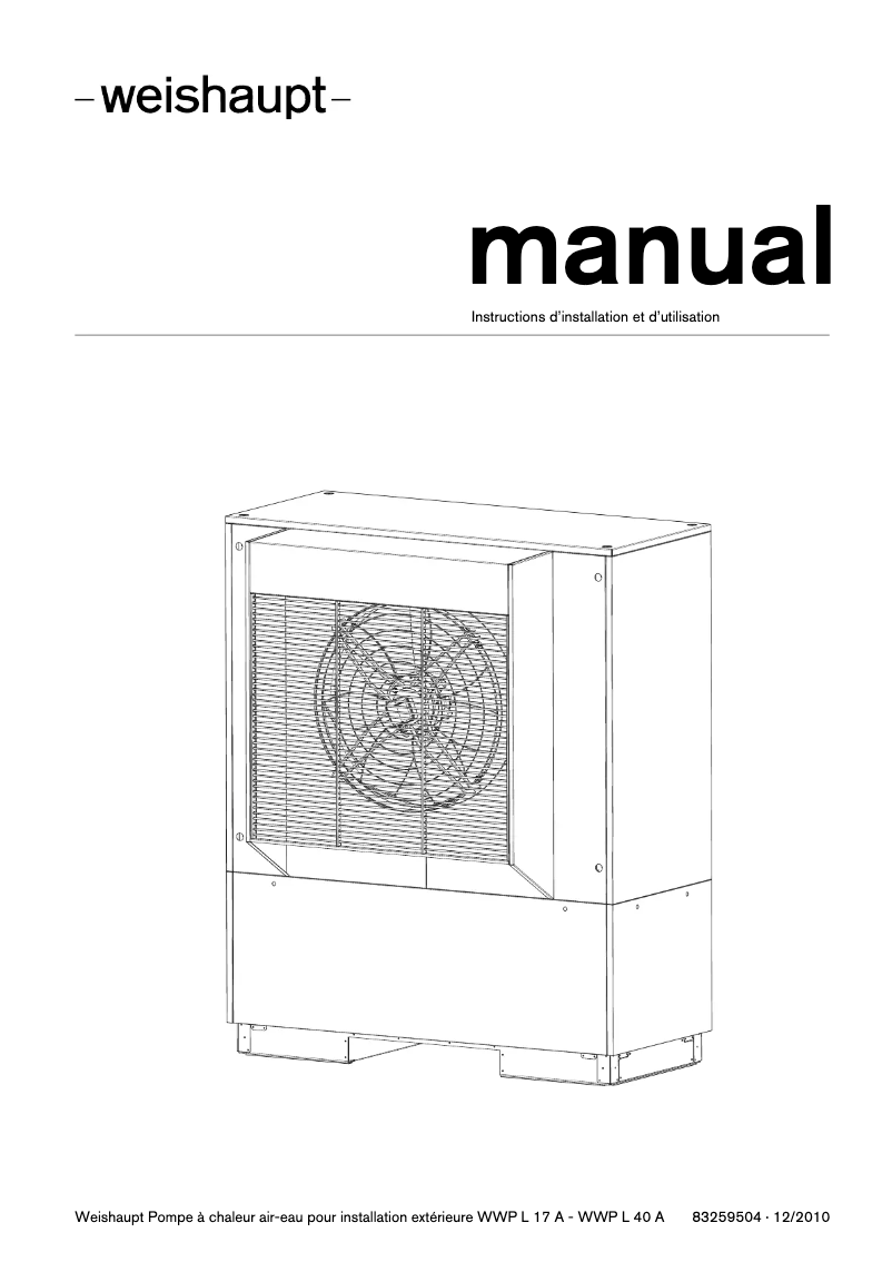 Page 1 de la notice Manuel utilisateur Weishaupt WWP L 17 A