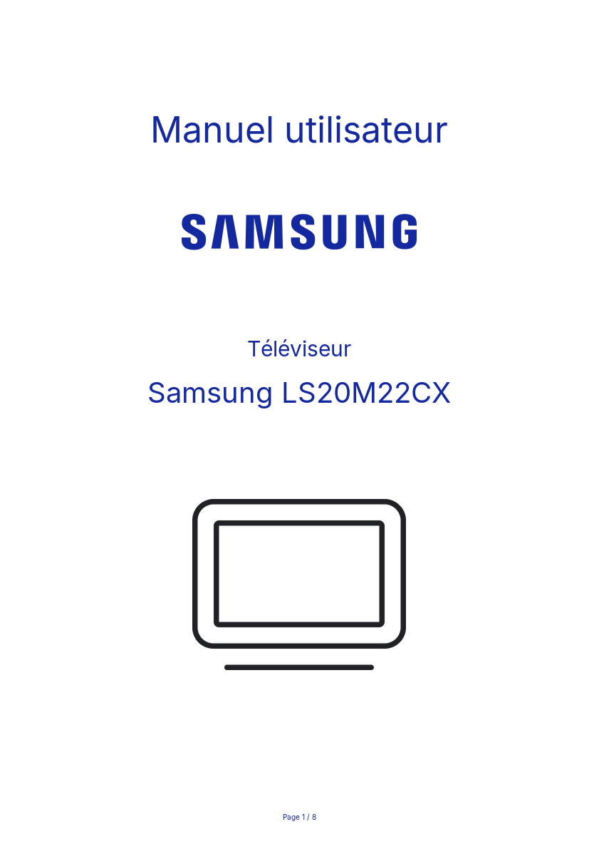 Page n°1 - Manuel utilisateur Samsung LS20M22CX