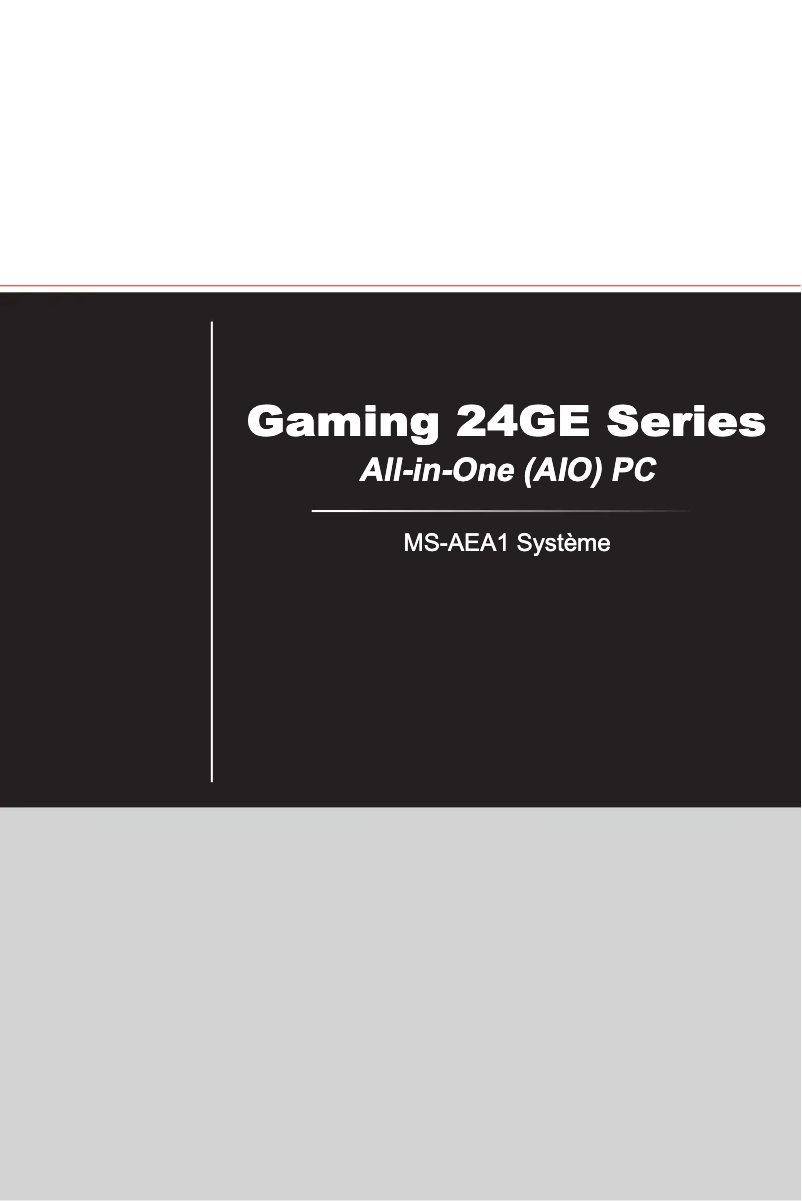 Page 1 de la notice Manuel utilisateur MSI Wind Top Gaming 24 6QD