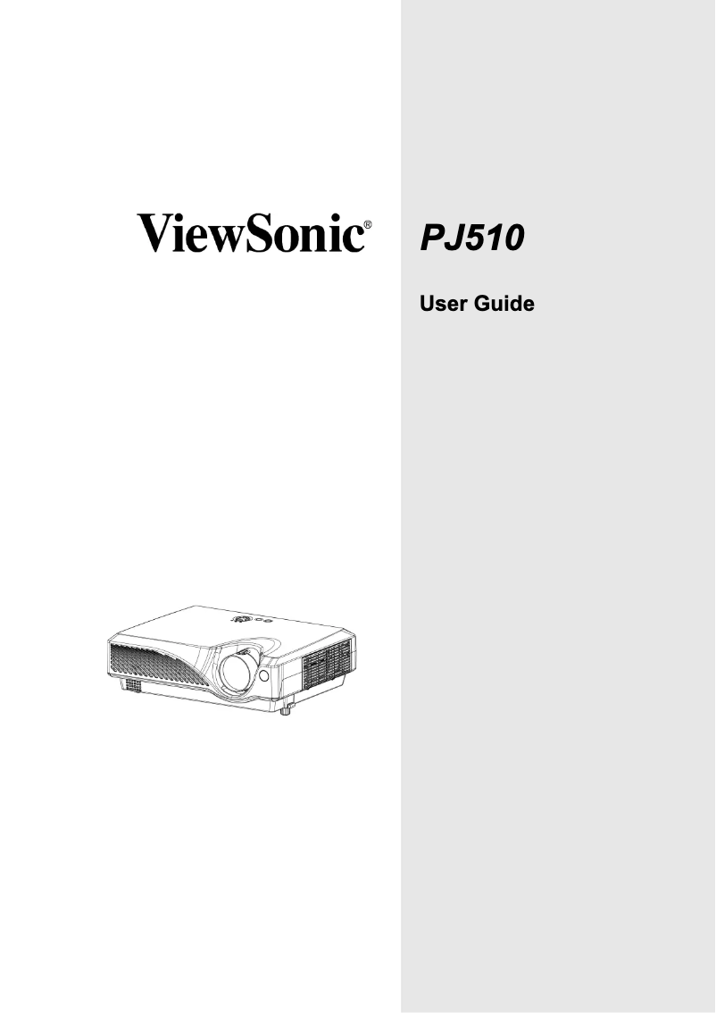 Page 1 de la notice Manuel utilisateur Viewsonic PJ510