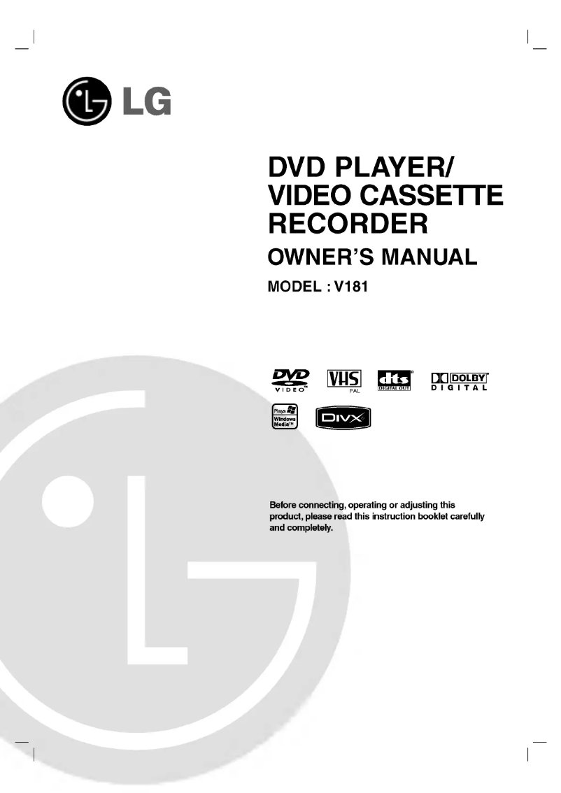 Page n°1 - Manuel utilisateur LG V1812W1Z