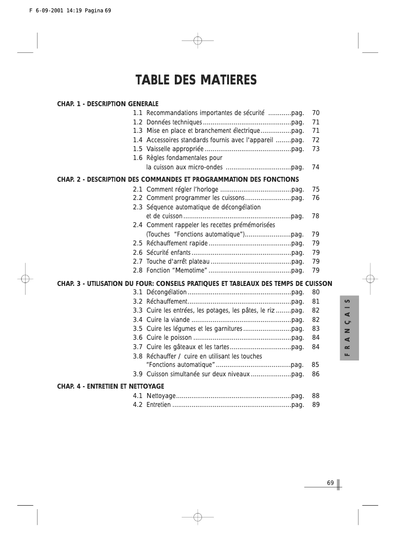 Page 1 de la notice Manuel utilisateur Candy FM MIC302EAL