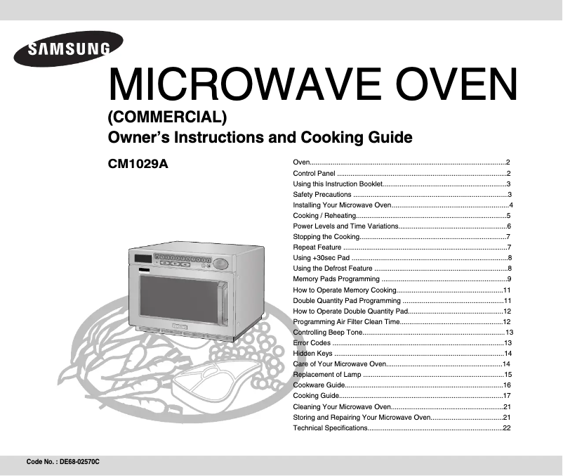 Image de la première page du manuel de l'appareil CM1029A