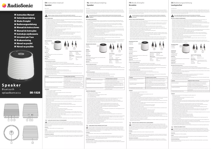 Página 1 del manual Manual de usuario AudioSonic SK-1525