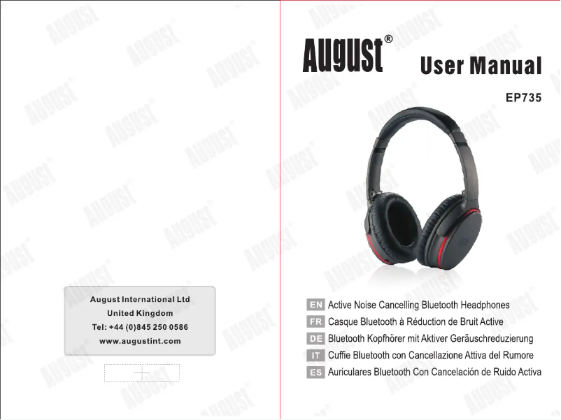 Page 1 de la notice Manuel utilisateur August EP735