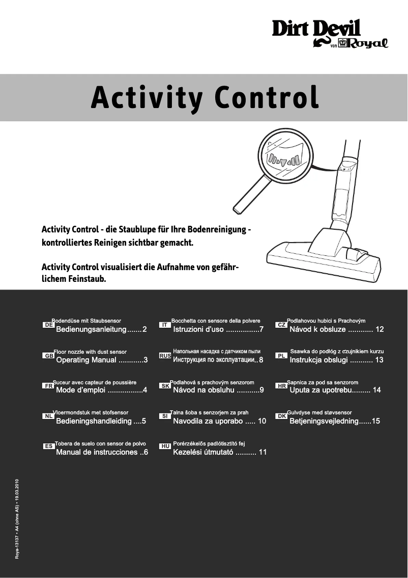 Page n°1 - Manuel utilisateur Dirt Devil MA8424-1