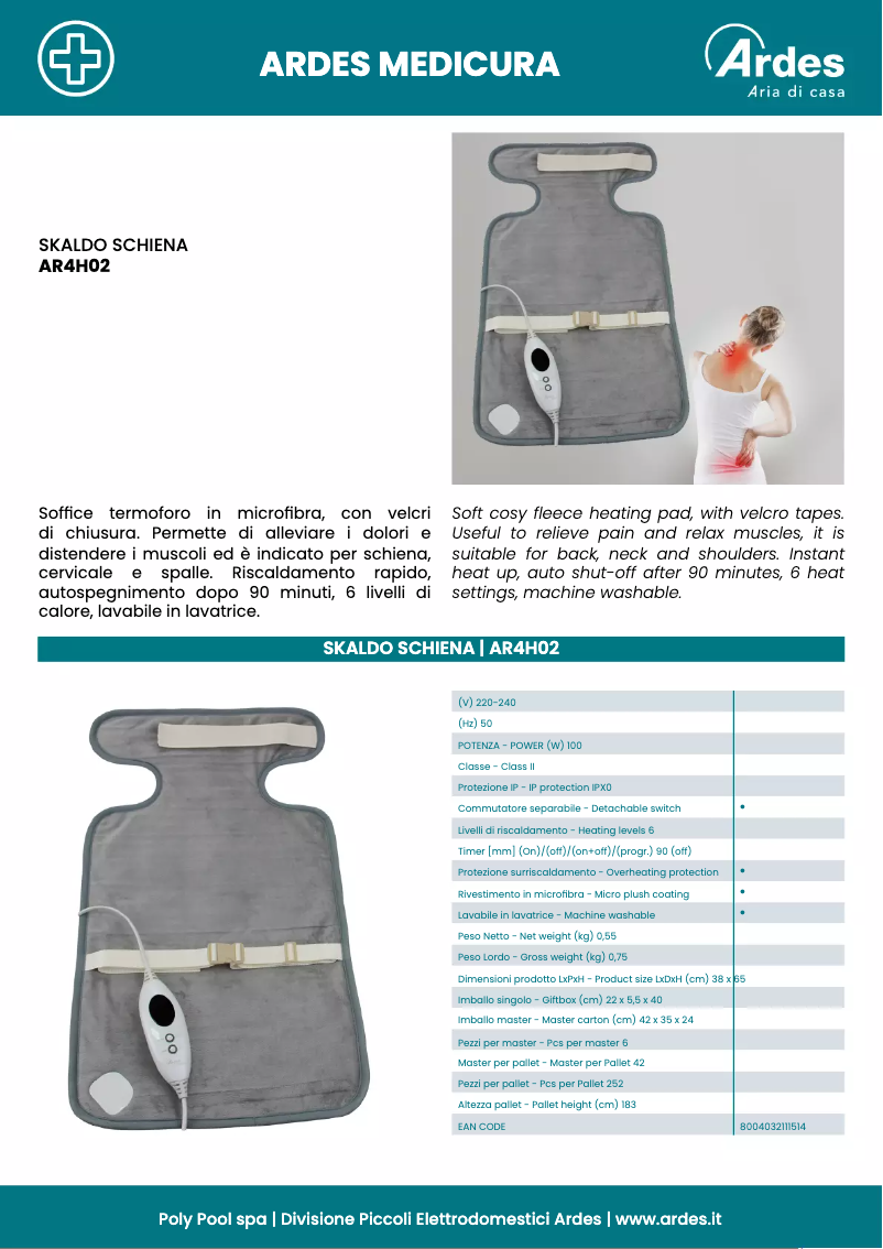 Page n°1 - Fiche technique Ardes AR4H02