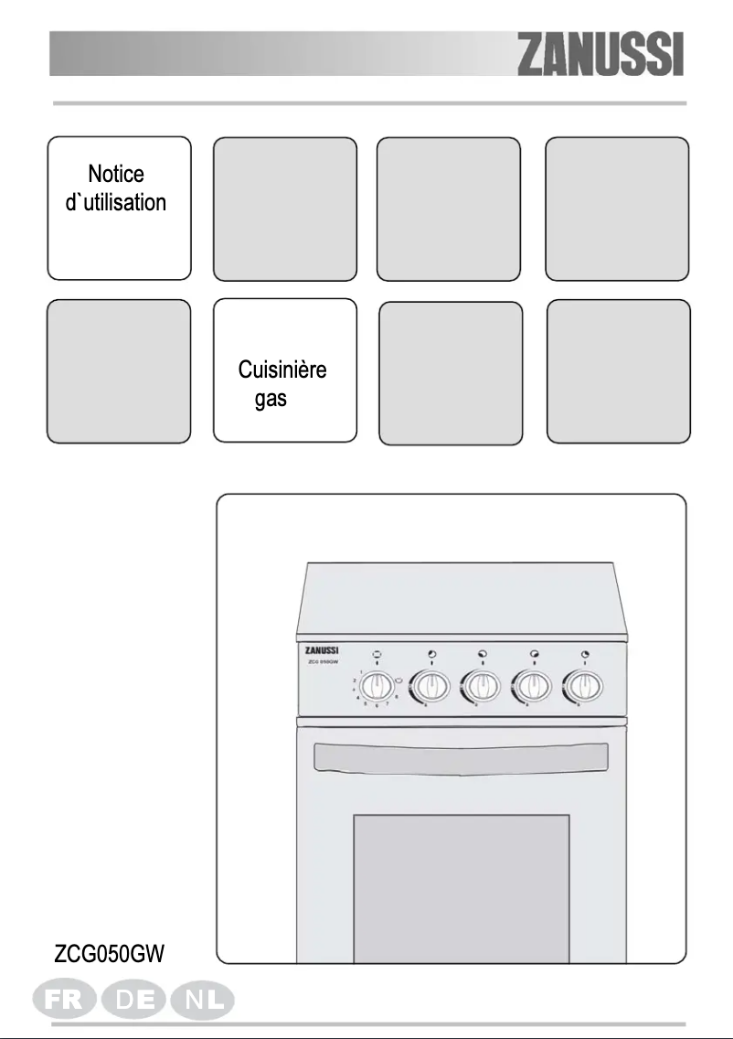 Page 1 de la notice Manuel utilisateur Zanussi ZCG 050 GW